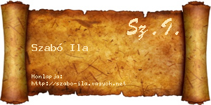 Szabó Ila névjegykártya